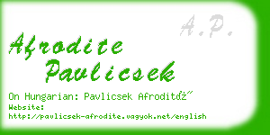 afrodite pavlicsek business card